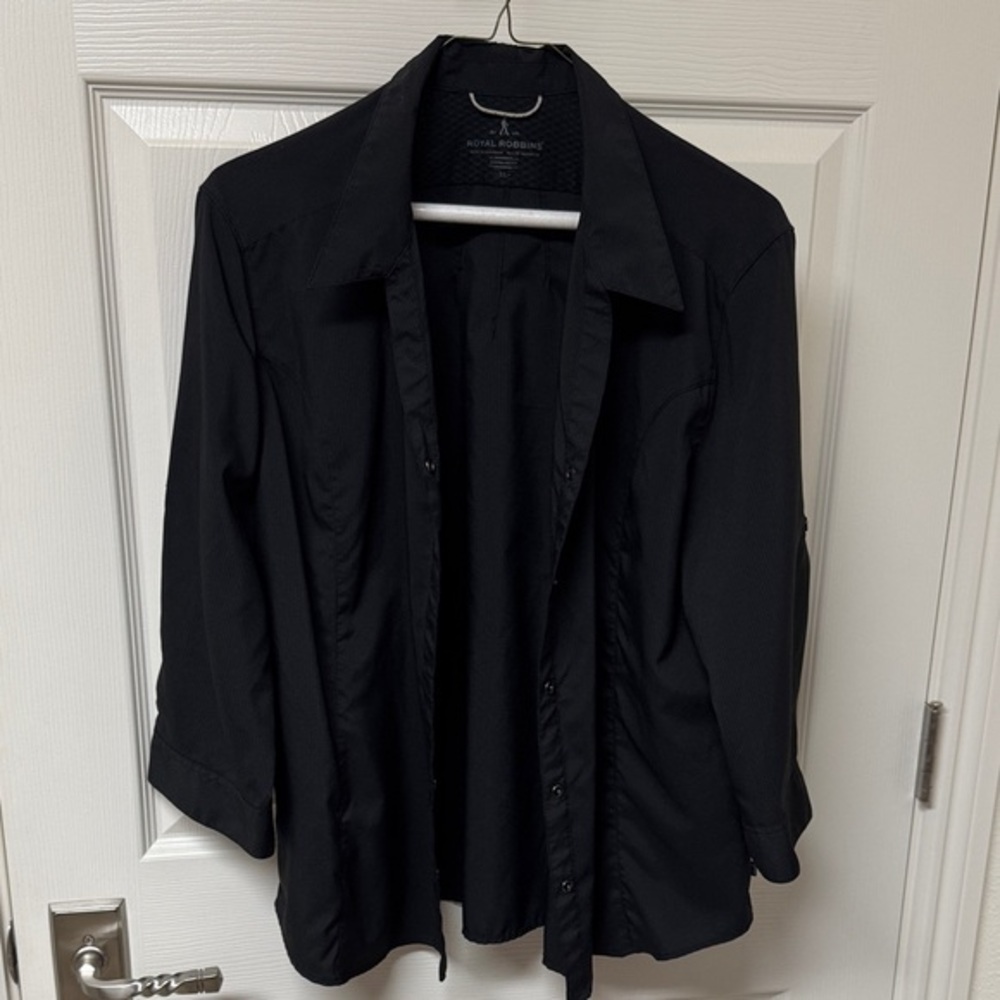 Royal Robbins Black Button Down Shirt